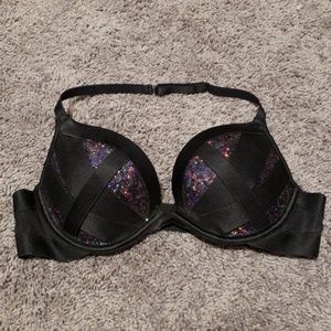 Purple Sequin Very Sexy Push Up Halter Bra